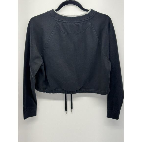 Champion Women’s Black Crop Cropped Sweatshirt Size XS Pullover Drawstring Hem - Picture 6 of 8